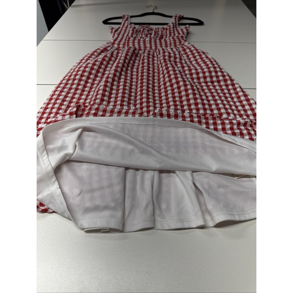 Jessica Simpson Red Gingham Midi Dress Sz S Cottagecore Picnic Milkmaid Sundress - Picture 11 of 13